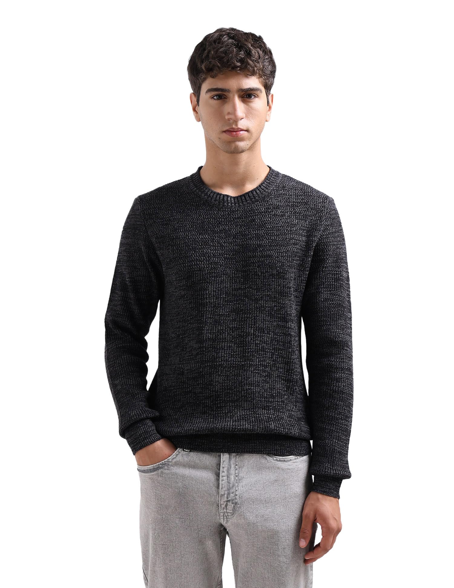 flying machine Men's Regular Fit Sweater| Heathered-picture-19
