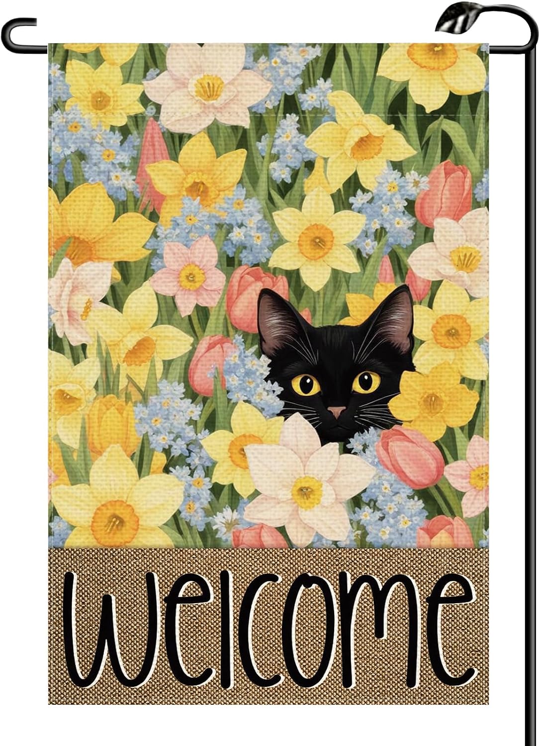 Christmas Black Cat Garden Flag 12x18 Inch Vertical Double Sided Seasonal Winter Cute Welcome Small Flags Farmhouse Outside Decoration For Yard (ONLY FLAG) SD50 image 3