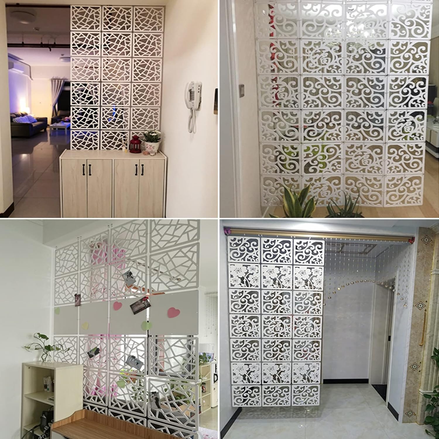 Wiszący panel dzielący pokój, DIY Room Divider, ścianki działowe do ścianek działowych do domowego biura, salonu, wiszące panele działowe(Rosso,29cm 20pcs)