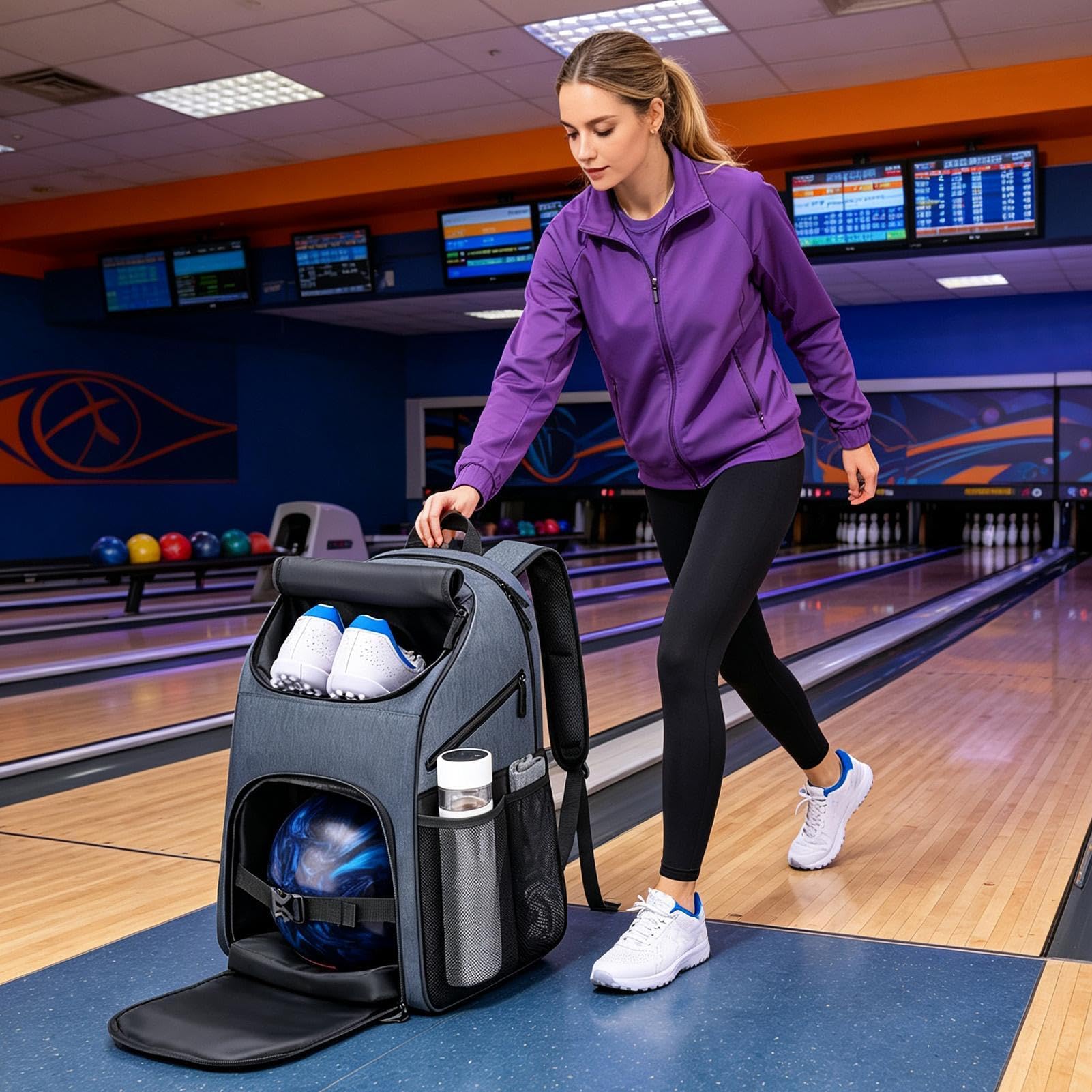 Torba na kulę do kręgli Akcesoria sportowe do przechowywania o dużej | Torba Na Pojedynczą Kulę Dla Mężczyzn Graczy, Na Ręcznik, Buty, Rękawiczki, Podróże I