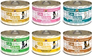 Weruva Cats in The Kitchen Grain-Free Wet Canned Cat Food 6 Flavor Variety Pack of 12 Cans, 6 Ounces Each
