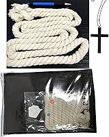 Vista 4 de GOLDSTITCH - Disfraz de monje renacentista con capucha, fraile, disfraz medieval para hacer cosplay Negro