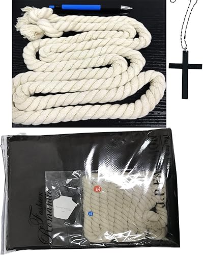 Miniatura 5 de GOLDSTITCH - Disfraz de monje renacentista con capucha, fraile, disfraz medieval para hacer cosplay