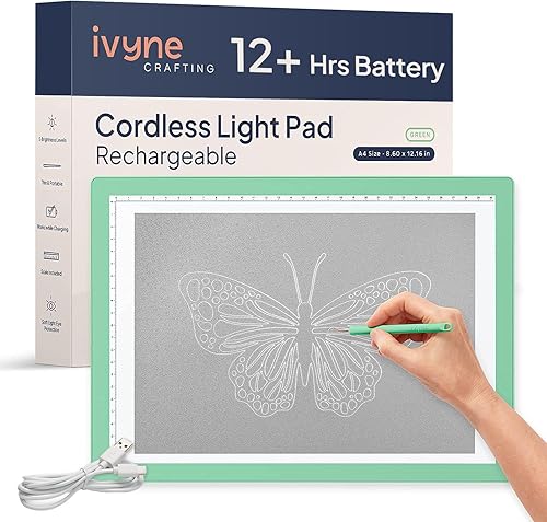 Miniatura 84 de iVyne Almohadilla de luz recargable A4 para rastrear y desmalezar, tablero de luz LED para deshierbar vinilo, para herramientas de deshierbe de Rosa