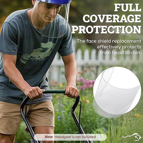 Miniatura 6 de SAFE HANDLER Protectores faciales de repuesto Visera de policarbonato transparente, repuesto para casco de seguridad con protector facial (paquete