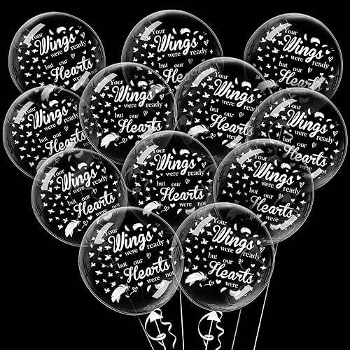12 globos transparentes de liberación funeraria, globos de liberación conmemorativa para funeral, aniversario de muerte celestial en memoria de la