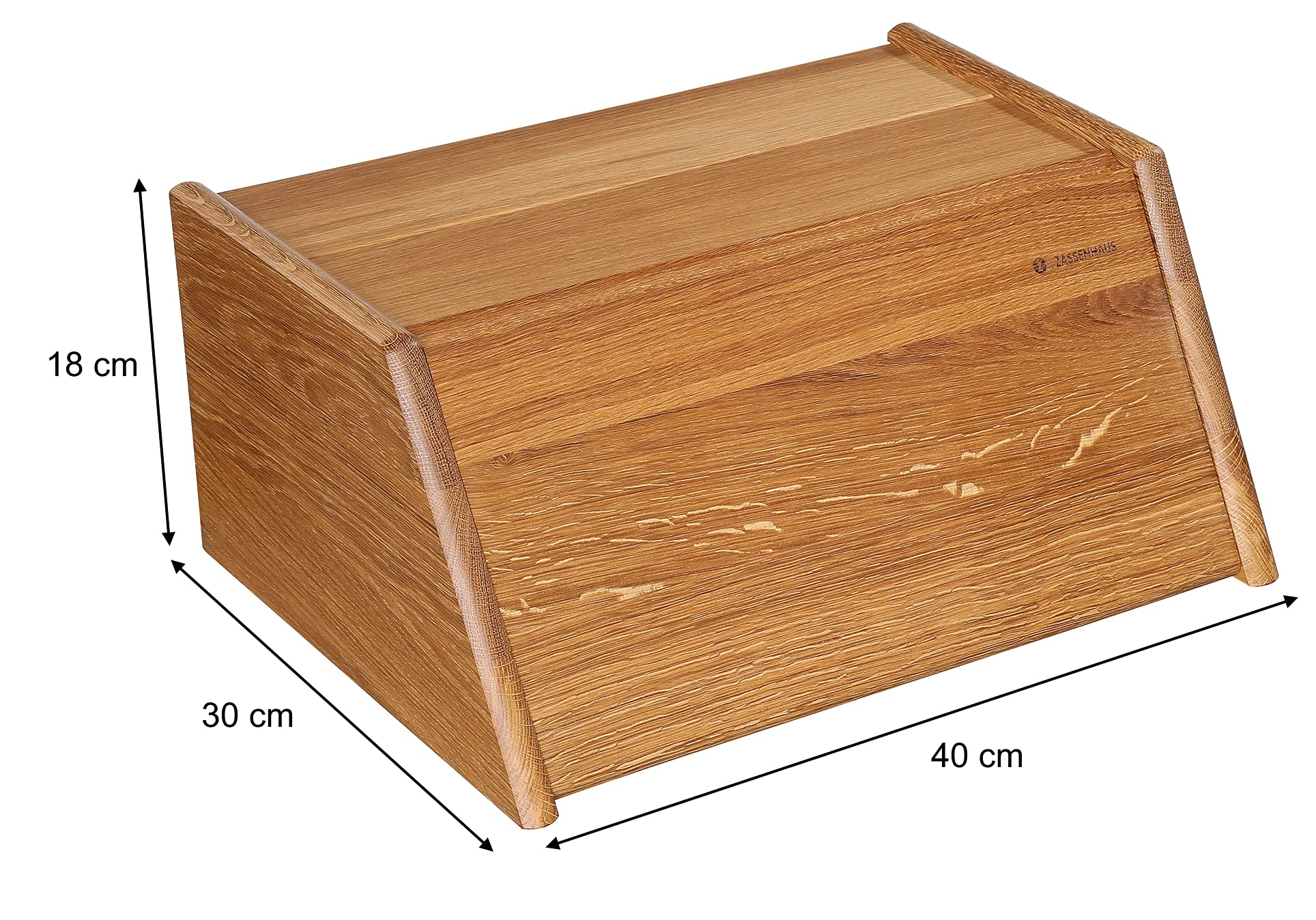 Zassenhaus Chlebak Montana z drewna dębowego w kolorze brązowym, wymiary: 40 cm x 30 cm x 18 cm, 065053