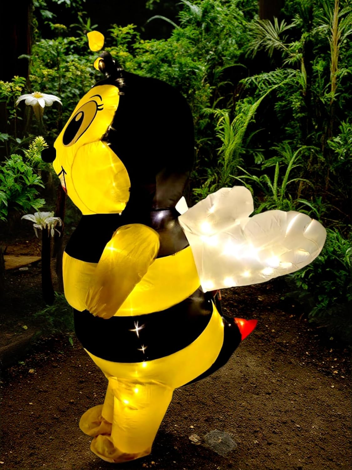 Adult Inflatable Bee Costume Funny Halloween Full Body Bee Blow Up Costume (Yellow)