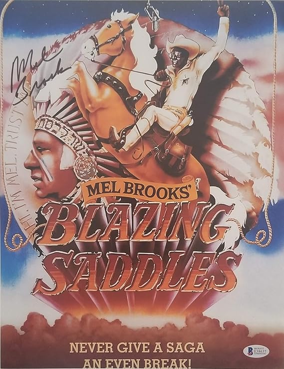 MEL BROOKS Signed BLAZING SADDLES 11X14 PHOTO GOVERNOR LEPETOMANE AUTO