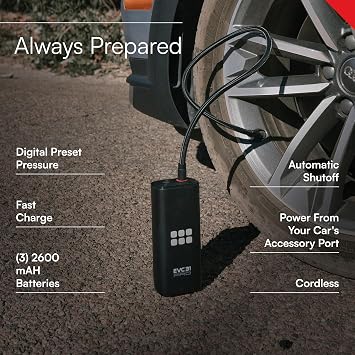 Viair Every Vehicle Carry EVC31 PRO - rechargeable, portable air compressor, dual power source, LED gauge w/preset - Tire Inflator Ideal for LT truck & suv's, cars, motorcycles, E-bikes