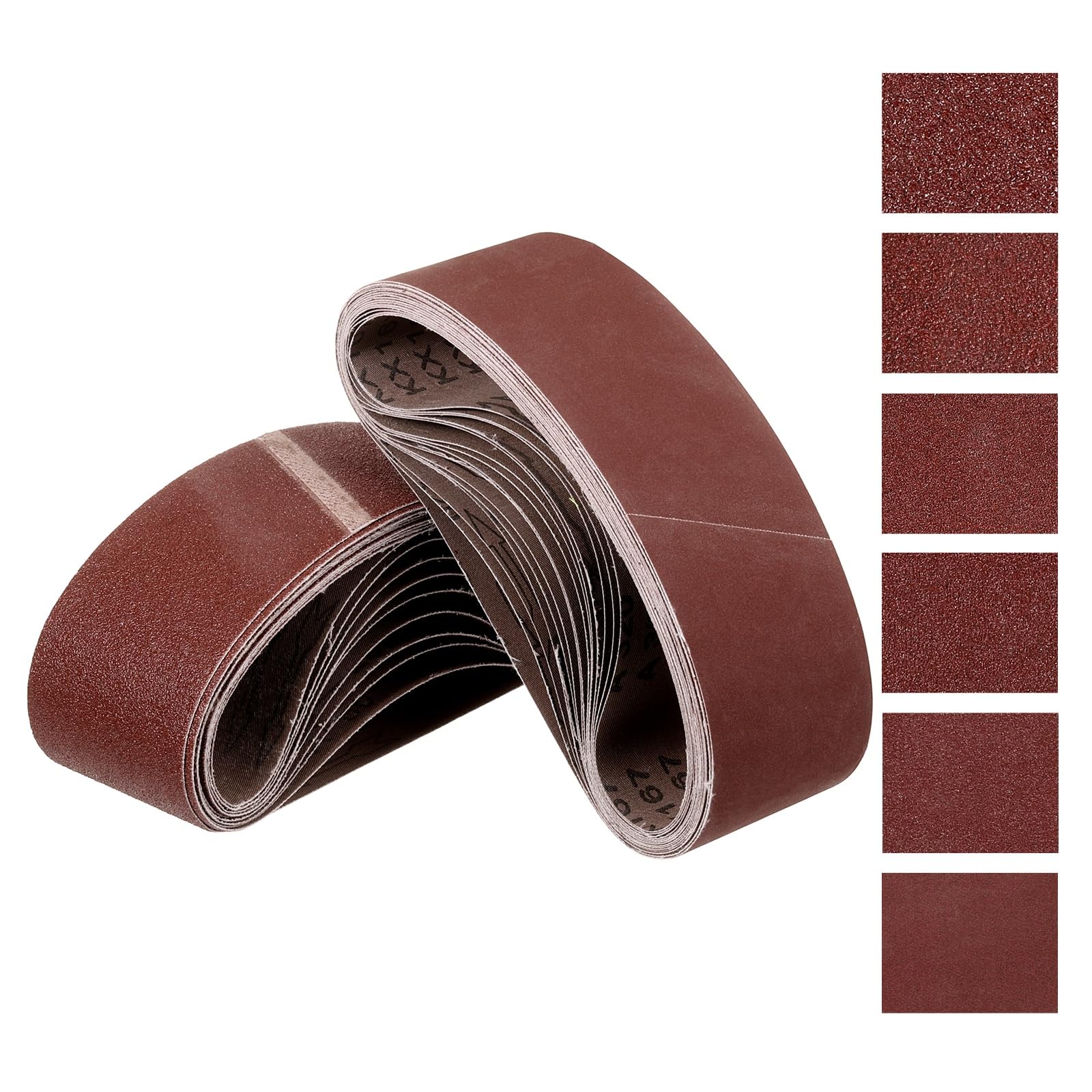 Kozelo 18Pcs Sanding Belts 76mm x 533mm 40/80/120/150/240/400 Grit Aluminum Oxide Abrasive Sandpaper for Belt Sander Metal Grinding Wood Working Weld Rust Removal