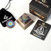 Vista 9 de Juego de pirámide de orgón y piedra de palmera, cristal curativo Leo signo del zodiaco, juego de regalo hecho de pirita para mayor fuerza y calma