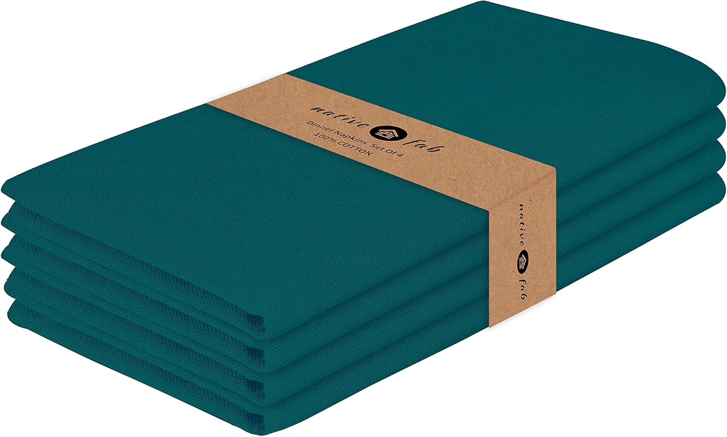 Native Fab Solid Cloth Napkin Set of 4, 100 Cotton, Washable, Reusable Dinner Cloth