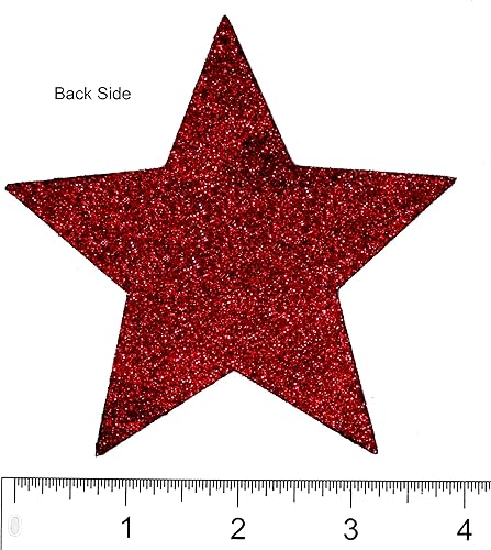 Miniatura 2 de Estrella de madera con purpurina de 3.75 pulgadas (baile) (purpurina borgoña)