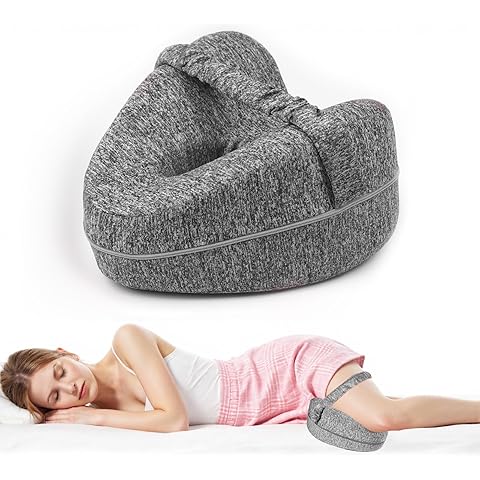 Memory Foam Knee Pillow for Side Sleepers,Ergonomic Side Sleeping Leg Pillow, Relie...