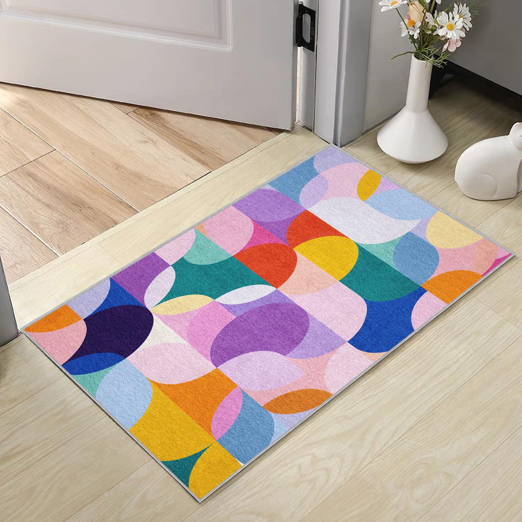 Générique Lune Soleil Tapis Salon 240x340 - Motif Vague désert Bohème Tapis à Poils Courts Doux Antidérapant Grand - Lavable en Machine - pour Chambre à Coucher Cuisine Salle à Manger G9m24j90