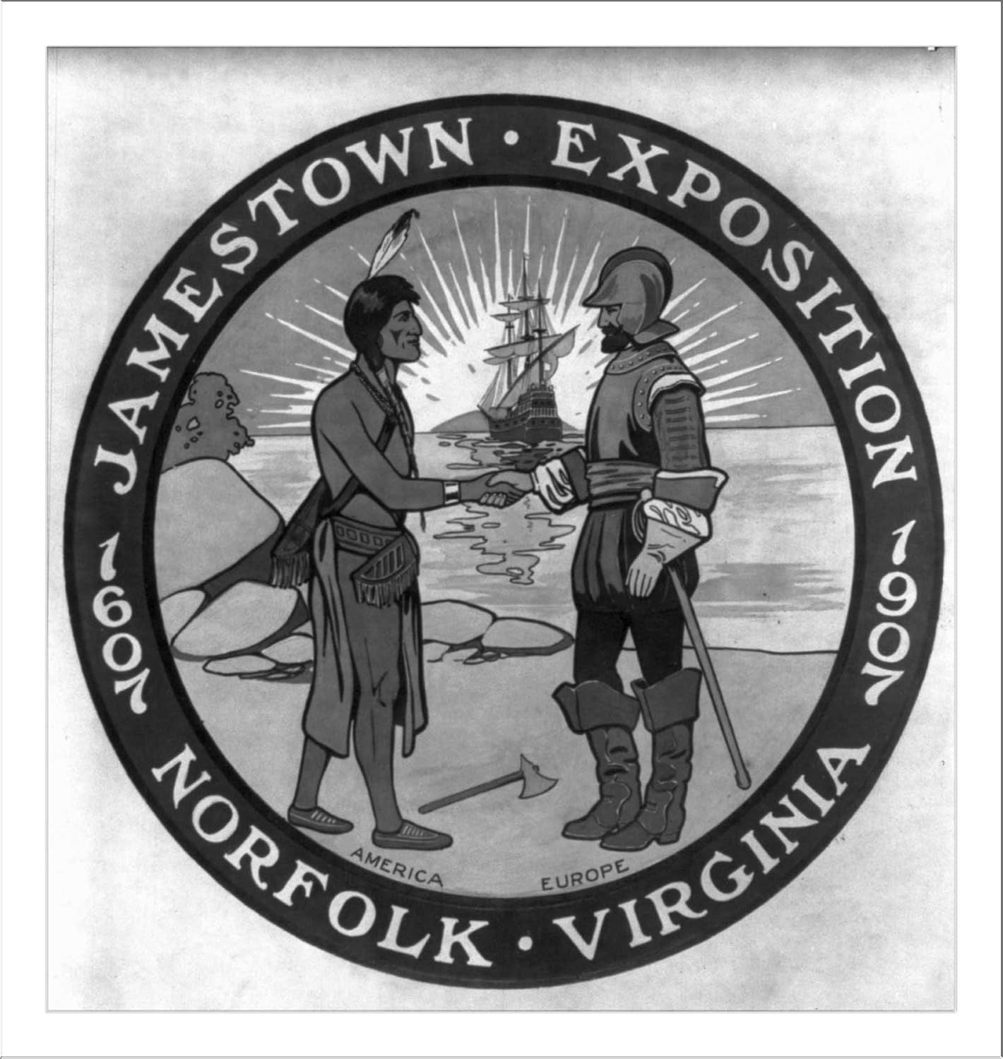 Historic Print (L) Jamestown Exposition, 16071907. Norfolk. Va