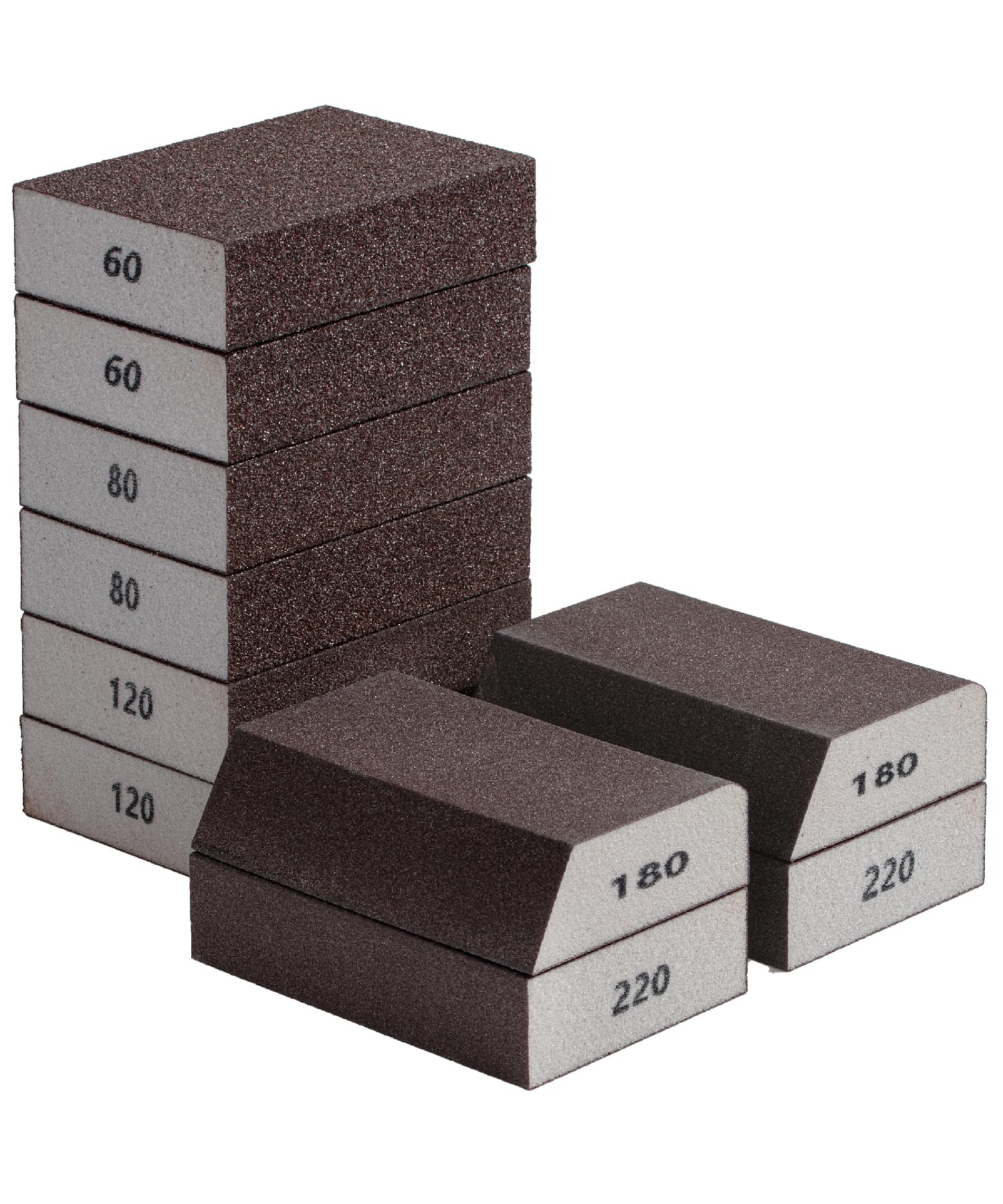 Bates- Sanding Sponge, 10pcs, 60/80/120/180/220 Grit Assortment, Washable and Reusable, Sandpaper Block Sander, Sanding Blocks for Wood, Sanding Pad,