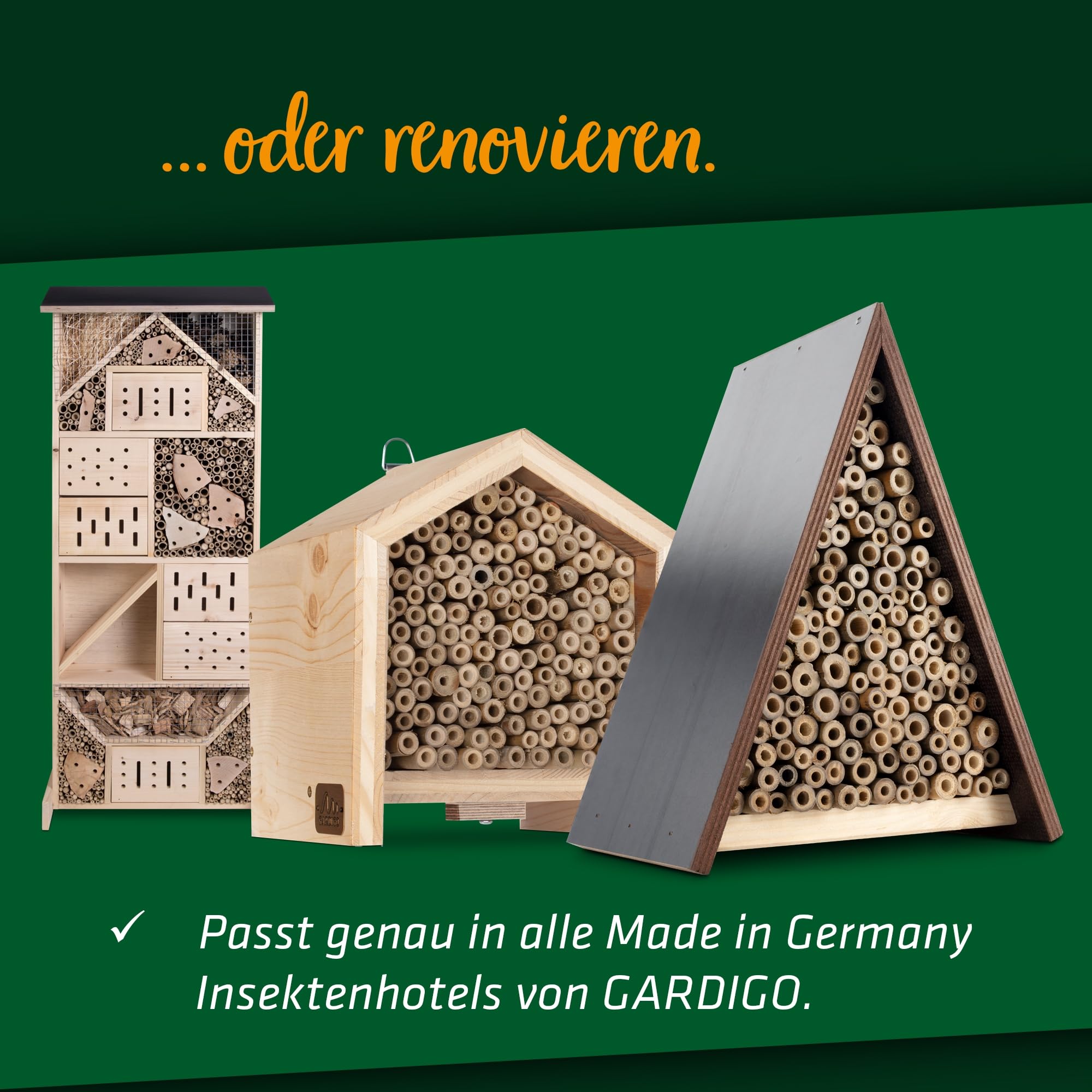 GARDIGO Bambusröhrchen für Insektenhotel 300 Stück Premium Qualität