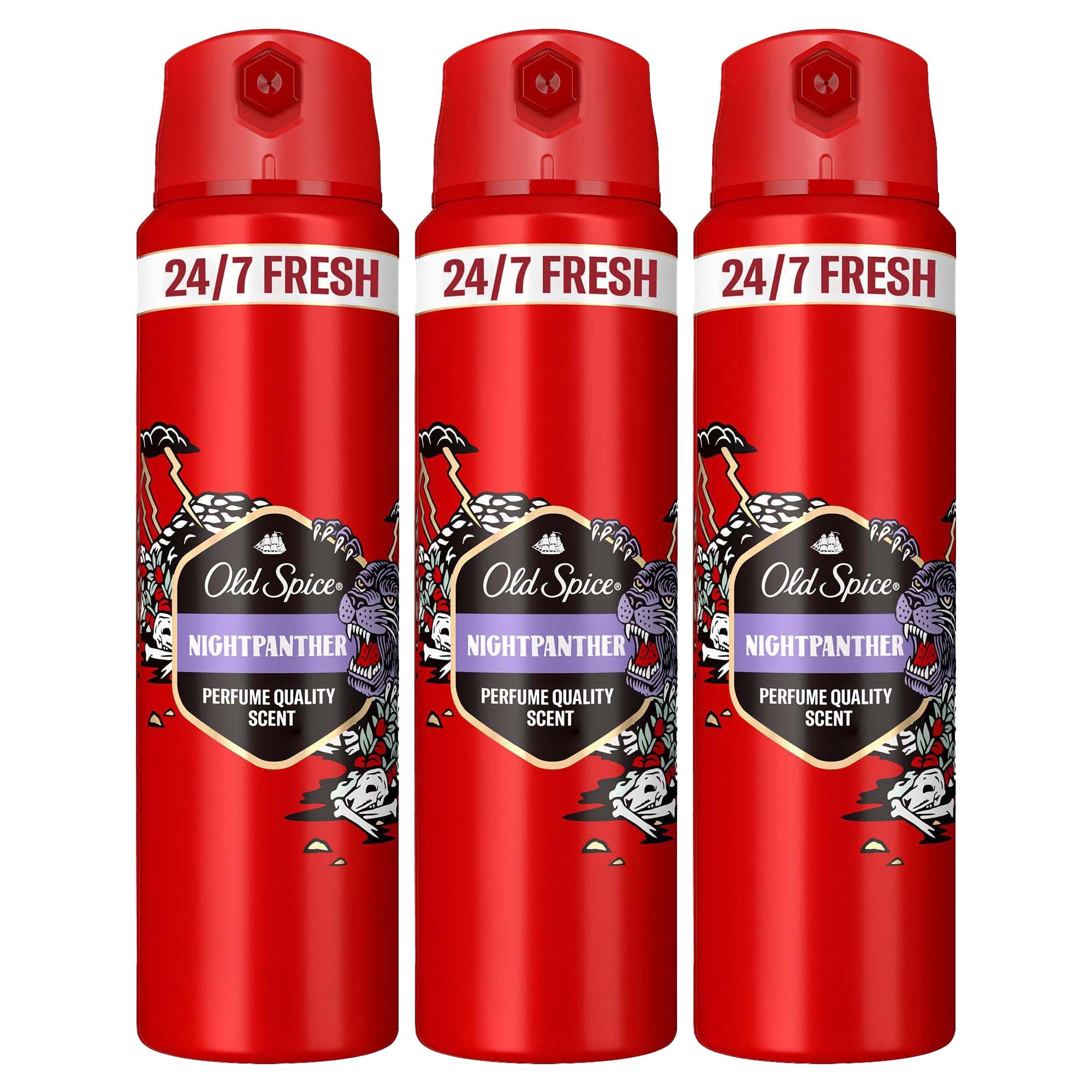 Old Spice Night Panther Erkek Sprey Vücut Deodorantı 150 ml 3lü paket