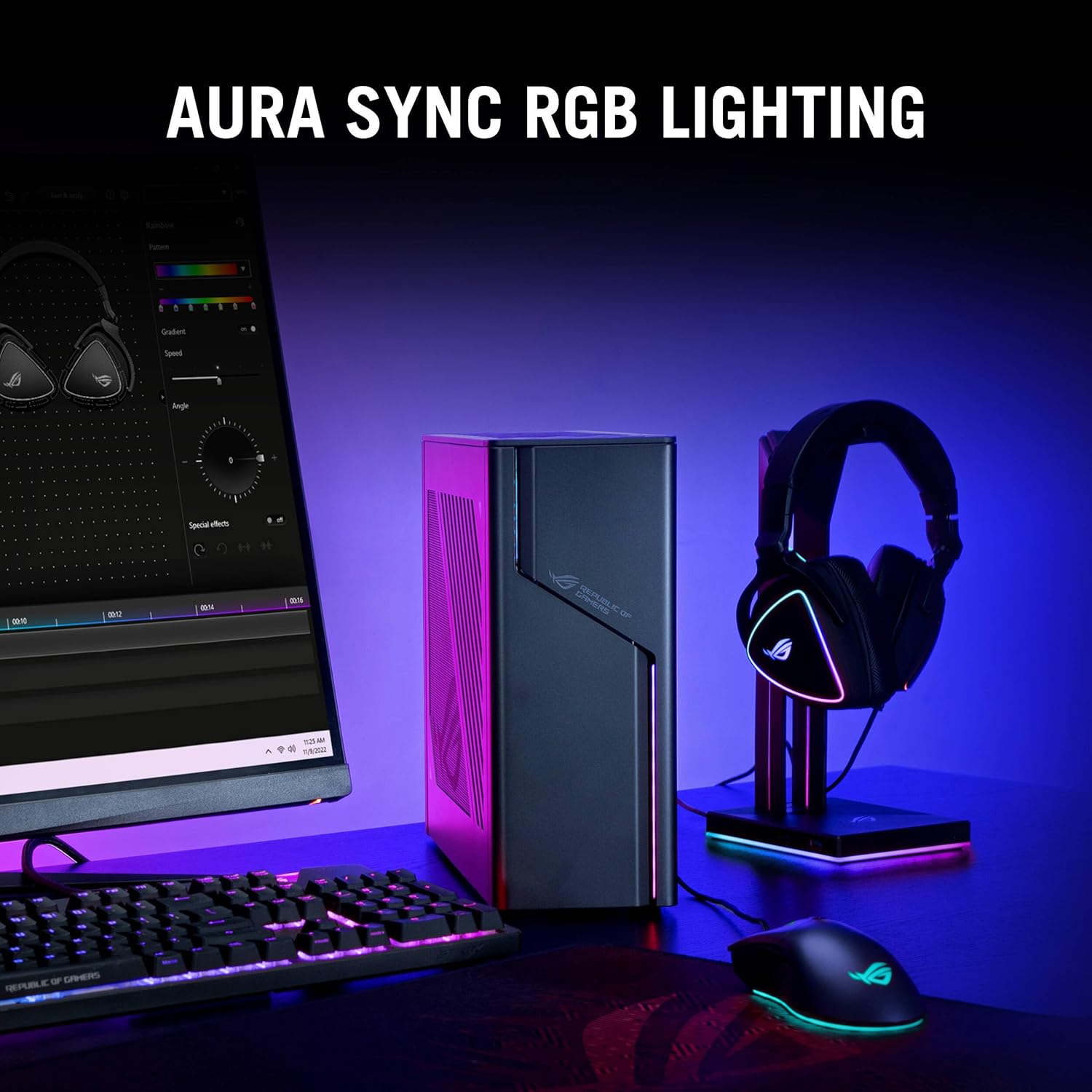 81jVETW1TML._AC_SL1500_ ASUS ROG G22CH Gaming SFF Desktop Computer - 14th Gen Intel Core i7-14700F up to 5.4 GHz, 64GB DDR5 RAM, 4TB NVMe SSD, NVIDIA GeForce RTX 4070 12GB, Dolby Atmos Audio Support, Windows 11 Home