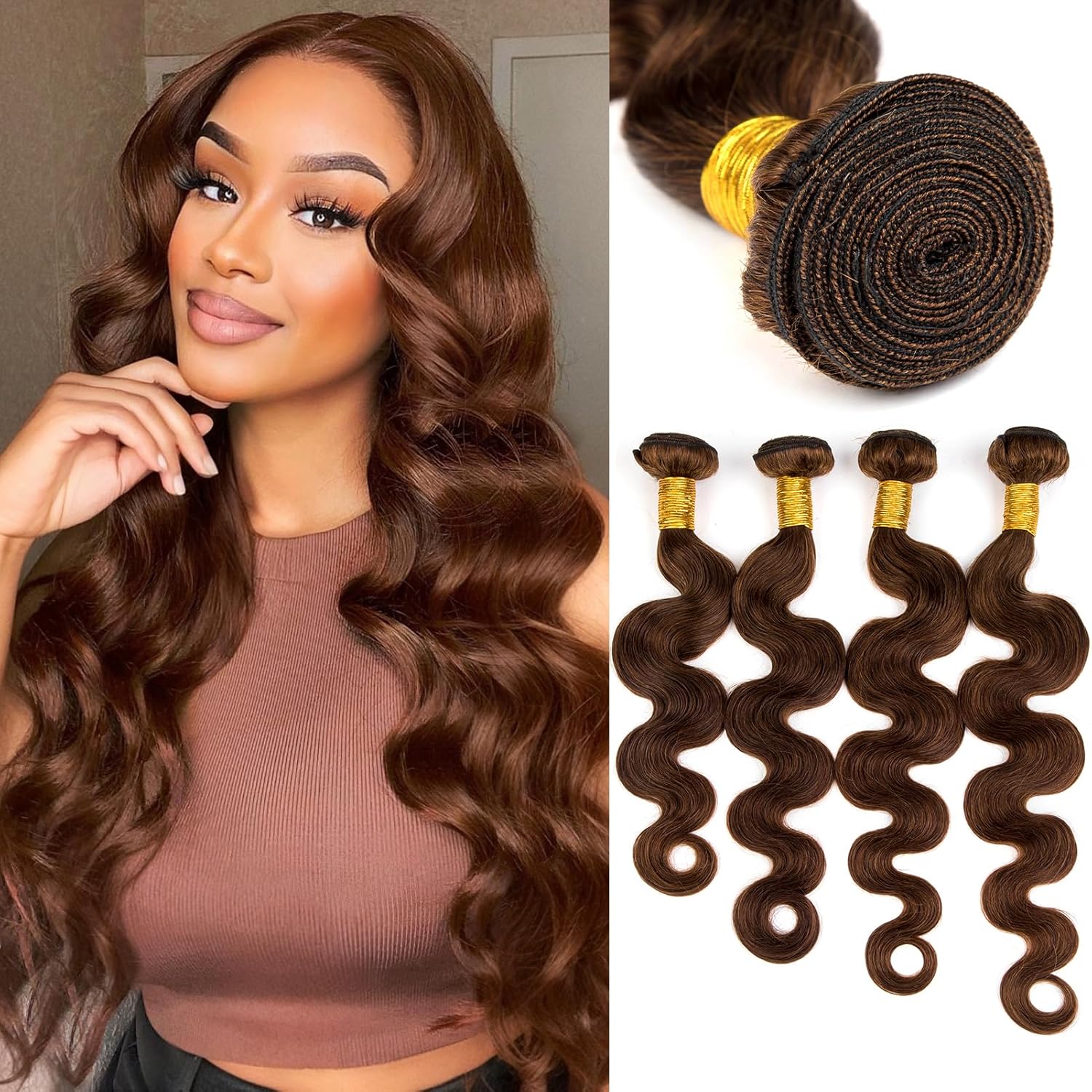Human Hair Bundles Body Wave Blonde Color, 16 Inch - 1 Bundle - #613, Antousha Body Wave Bundles Human Hair 12A Brazilian Virgin Wavy Hair Bundles for Women