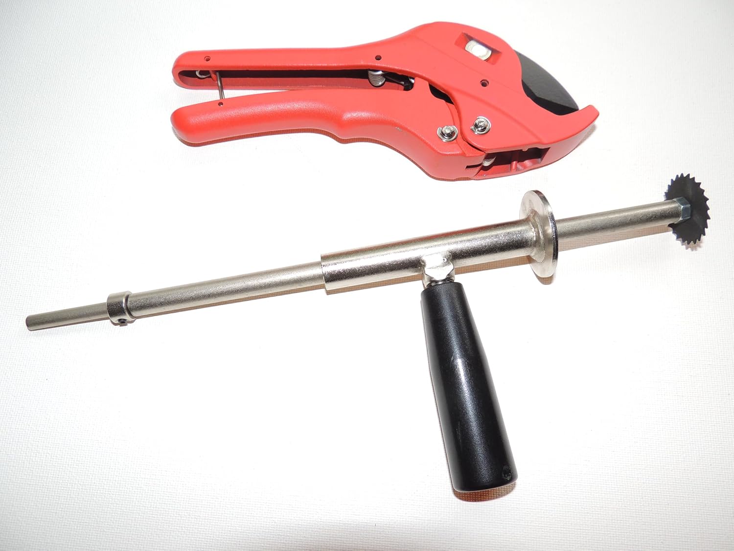 Inside PVC Pipe Cutter Combo Set, 1-Inch Ratchet Action Cutter Spring Loaded Blade with Internal Pipe Cutter