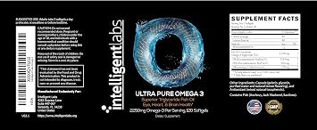 Intelligent Labs Triglyceride Omega 3, 2250mg per 3-Capsule Serving, Burpless Fish Oil Capsules, GOED Certified, 3rd Party Heavy Metal, PCB, and Oxidation Tested - 120 Softgels Per Bottle