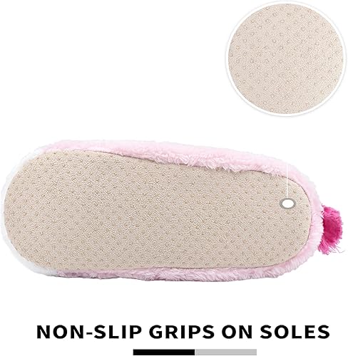 Miniatura 4 de Panda Bros - Pantuflas gruesas y cálidas para mujer con suela antideslizante, zapatos de casa con diseño de personajes, pantuflas novedosas para