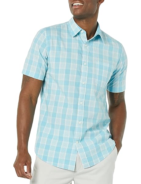 Amazon Essentials Men's Slim-Fit Short-Sleeve Poplin Shirt