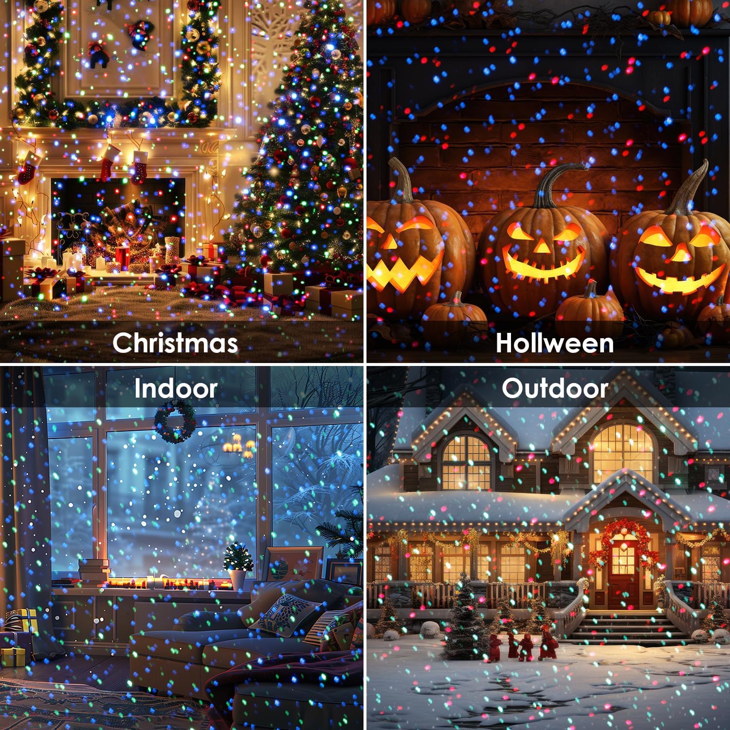 Halloween Laser Lights Outdoor, 3 Color RGB Laser Christmas Projector Lights Outdoor, Waterproof Holiday Laser Light Projector Outdoor Indoor for Home Yard Garden Decoration