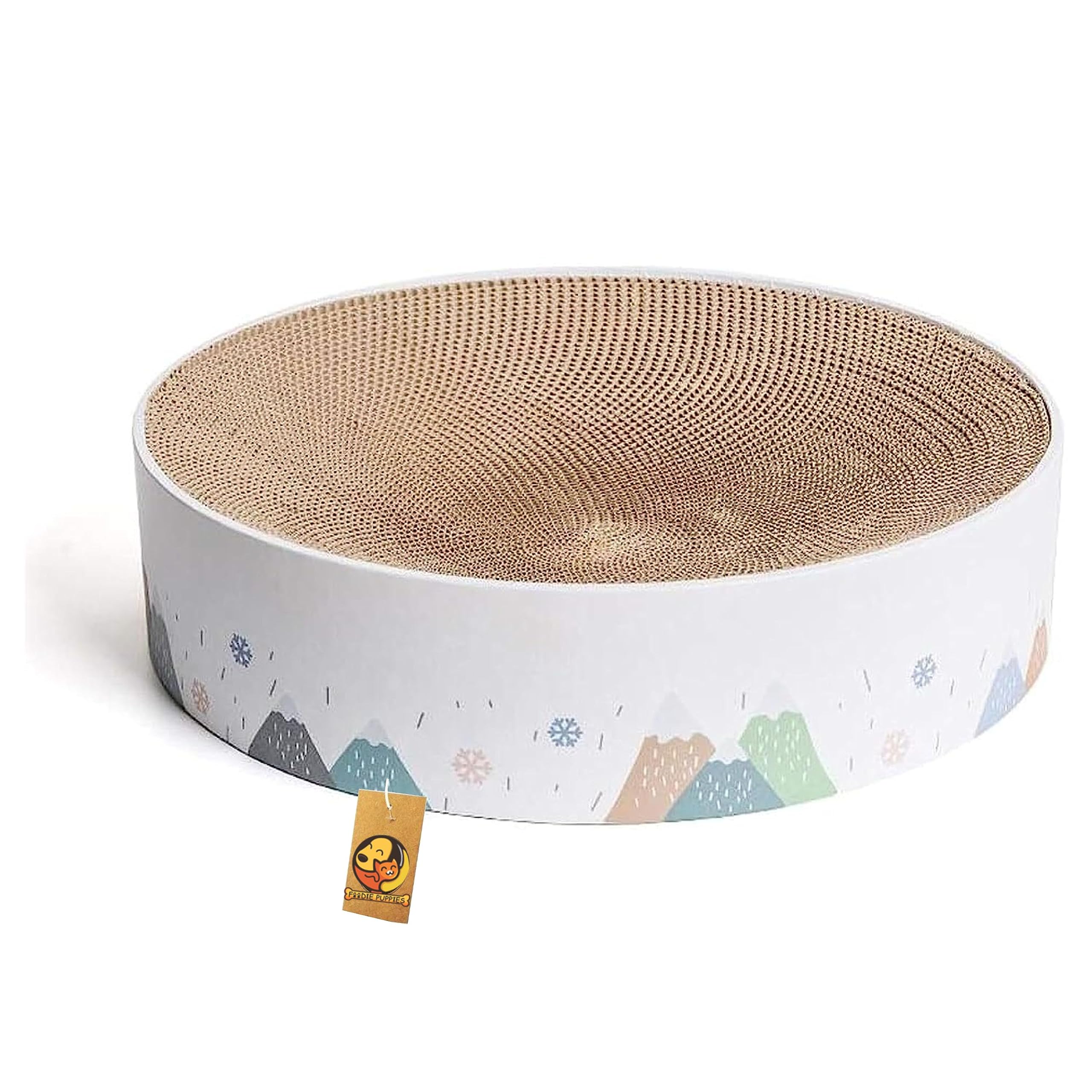 Foodie Puppies Scratching Post with Catnip for Cats and Kittens (Round Crater) | Corrugated Cat Scratcher Cardboard for Indoor Cats, Kitten for Furniture Protection, Durable Texture Design (B0C7QKL3BB) Amazon Price History, Amazon Price Tracker