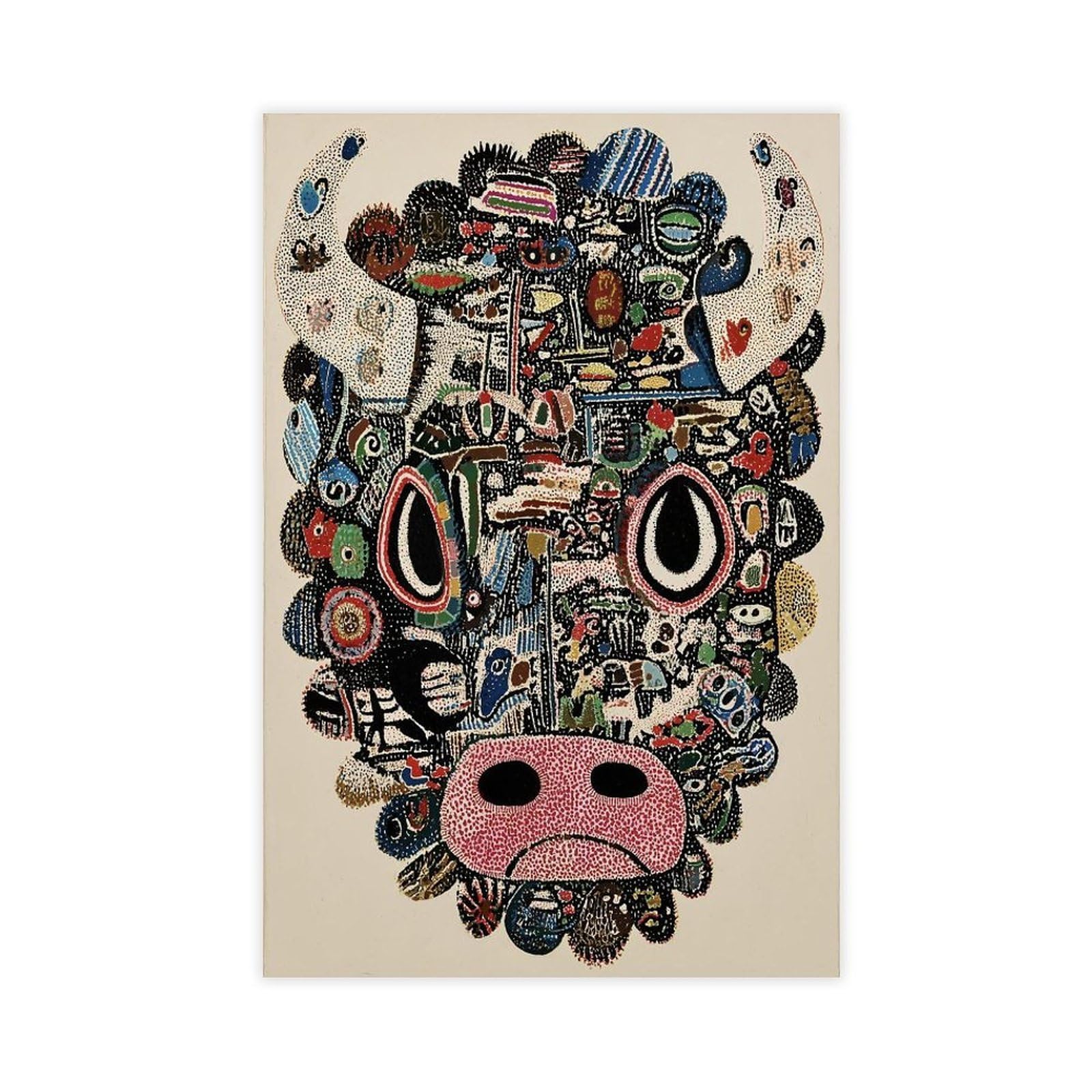 Ywtjax Unframe-Style Abstract Bison Portrait Poster Canvas Poster For Office Decor Gift