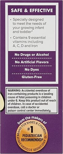 Miniatura 4 de Zarbee's Naturals para bebé, 282, multivitaminas con hierro, incluye vitamins A, C, D, uvaMultivitamin with Iron, includes vitamins A, C, D -