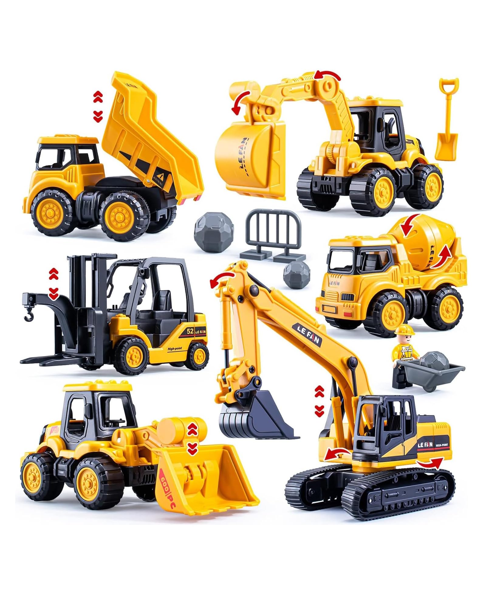 URBAN TOYS Little Engineer 6 Pcs Mini Construction Trucks Playset | Friction Powered Dumper, 2 Excavators, Bulldozer, Fork Lift & Cement Mixture Truck | Creative Learning, Educational Toy Play Set (B0CWNTHBJX) Amazon Price History, Amazon Price Tracker