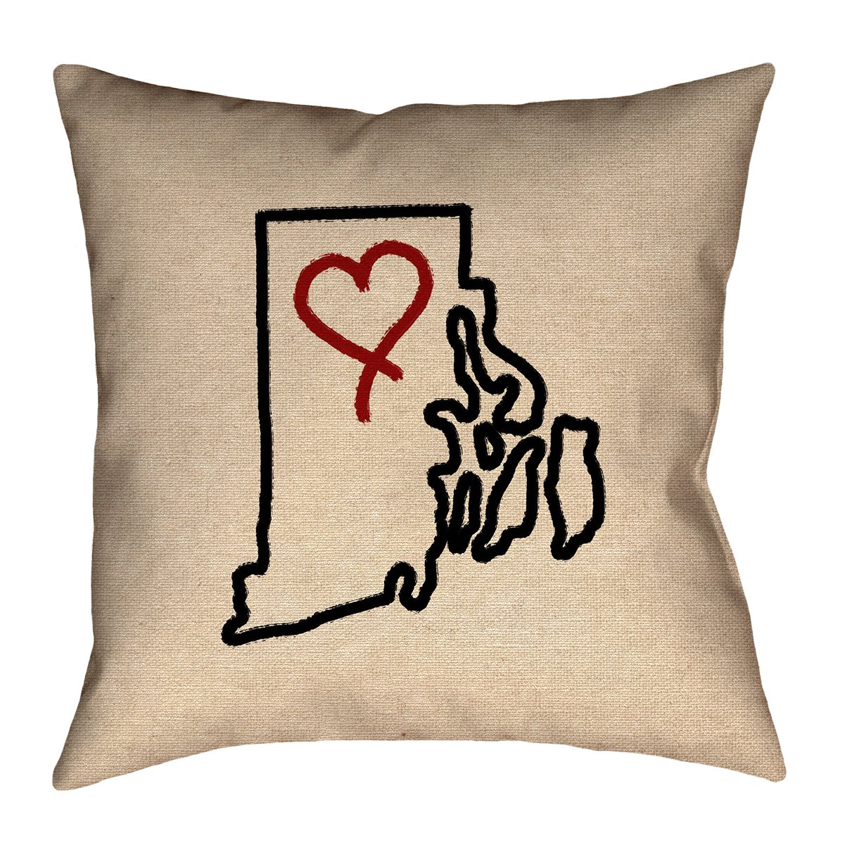 ArtVerseKatelyn Smith Rhode Island Love 14" x 14" (Pillow Cover Only) Pillow-Spun Polyester Double Sided Print with Concealed Zipper