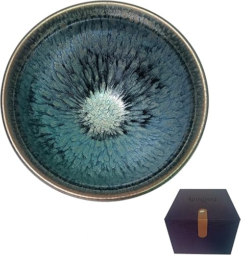Tazón de té Matcha, esmalte Tenmoku Bloom 11.8oz, Kiln Change Jian Ware Chinese Jian Zhan, ceremonia de taza de té matcha, porcelana auténtica