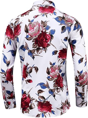 Miniatura 2 de Camisa de vestir hawaiana con botones y estampado floral para hombre