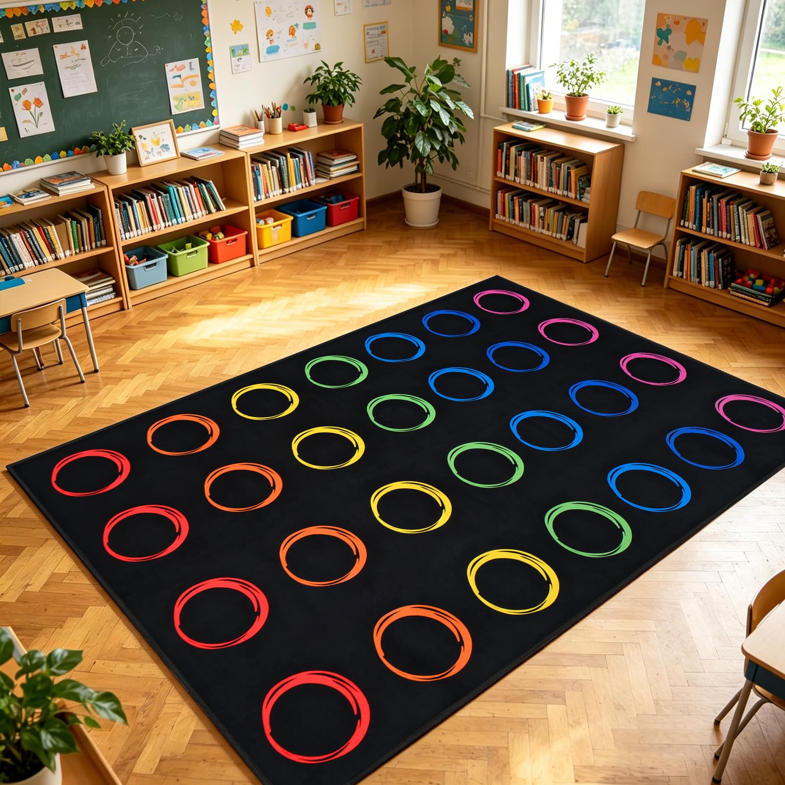 Photo 1 of Hlimior 7.6 x 5 ft Abstract Classroom Rug