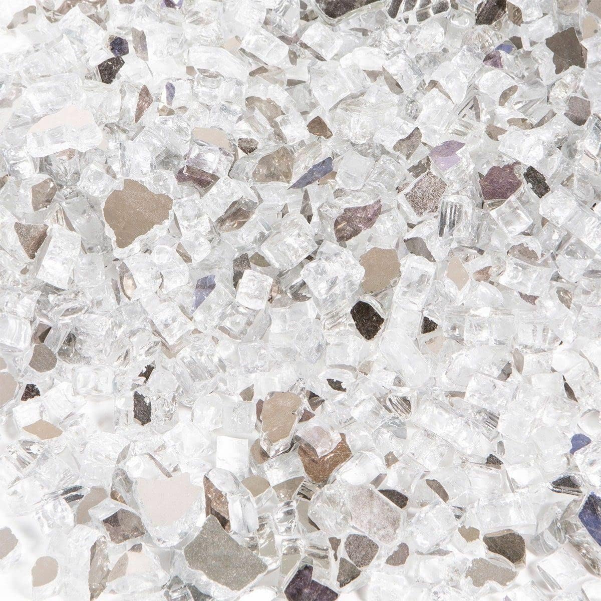 ARC-POWER for Clear White Fire Glass Media for Fire Pit Fireplace