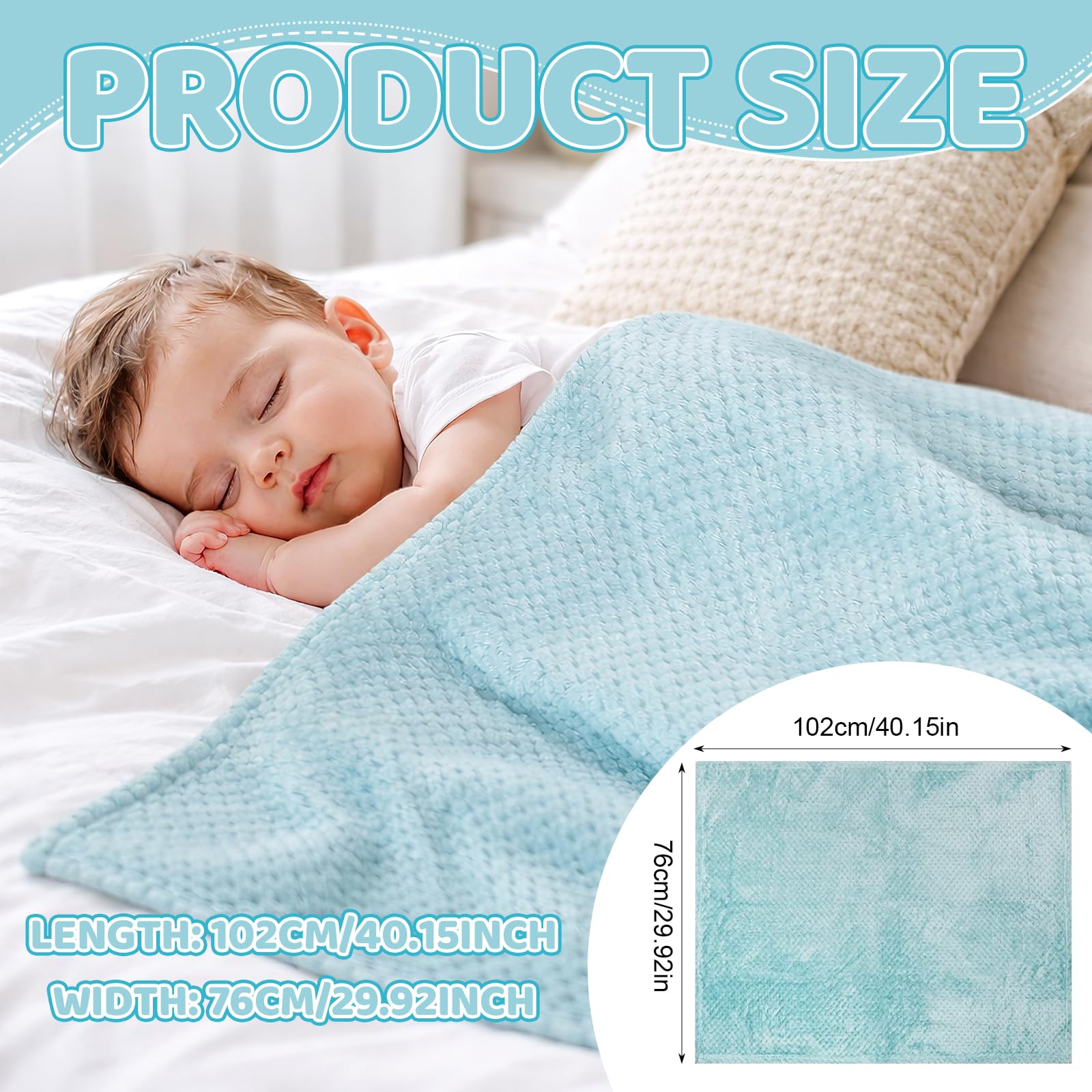 LYCN 6 coperte per neonati, 102 x 76 cm, in morbido pile a nido d'ape, soffici e calde, per bambini, neonati, ragazzi e ragazze (6 colori)