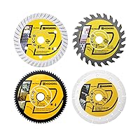 Vista 1 de HIGHDRIL Juego de hojas de sierra circular de 3" 75mm, 4 piezas - Disco de corte de diamante/HSS/TCT para amoladora angular para cortar metal