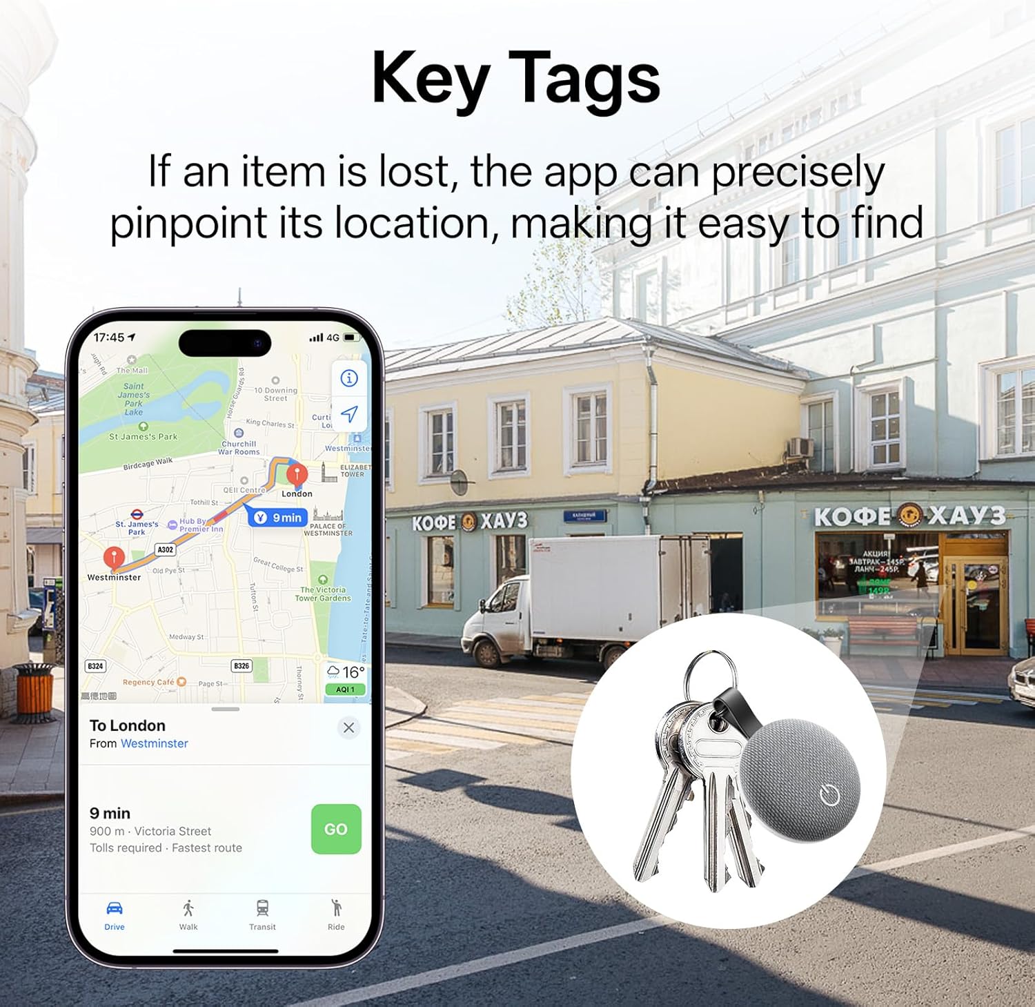 Air Tracker Tag-2 Pack, [Apple MFi Certified] Smart Tag for Apple Find My App (iOS Only), 2025 New Bluetooth Tracker Tag Item Finder for Pet, Key, Luggage, Bike, Wallet, & More (Gray, 2 Pcs) - Image 3