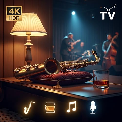 Jazz Night Lounge 4K – Smooth Sax & Rain Fire TV Screensaver