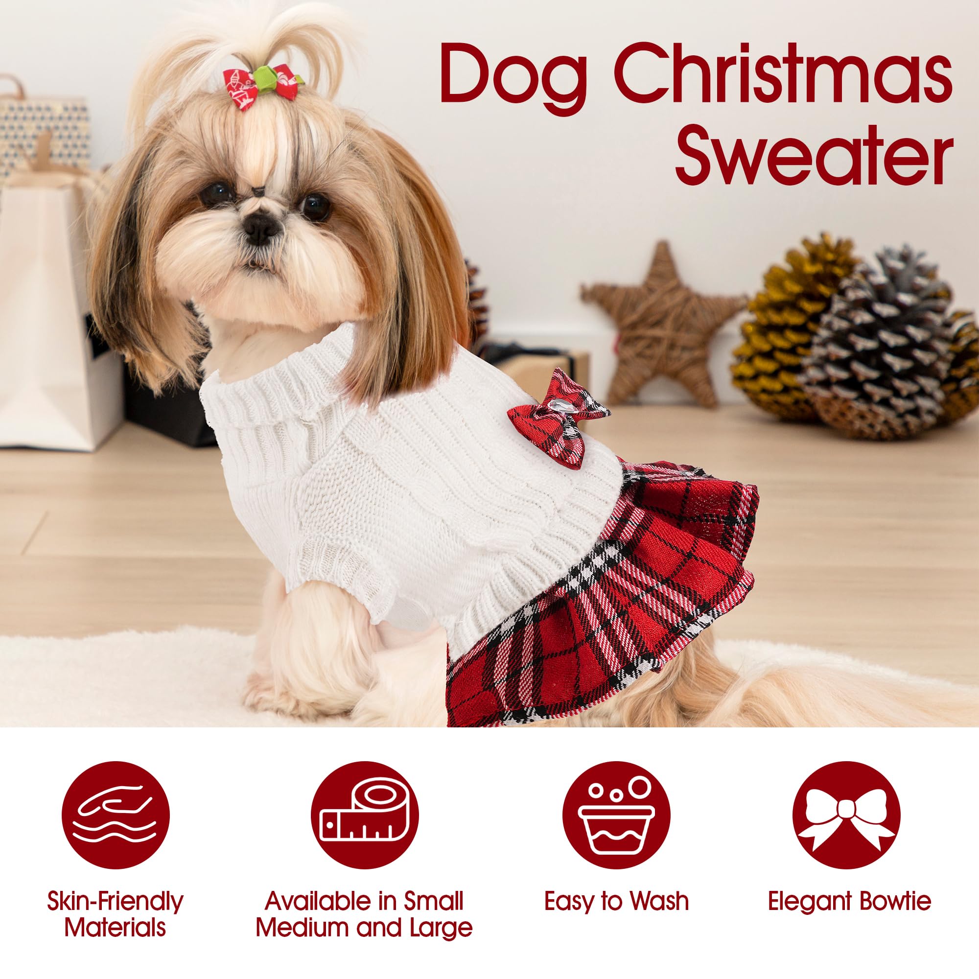 Amazon.com : Small Dog Sweater Dog Christmas Sweater Dress with Bowtie Soft Warm Turtleneck Knitted Festival Pet Clothes Cold Weather Puppy Clothes for Small Medium Dogs Cats : Pet Supplies Amazon.com : Small Dog Sweater Dog Christmas Sweater Dress with Bowtie Soft Warm Turtleneck Knitted Festival Pet Clothes Cold Weather Puppy Clothes for Small Medium Dogs Cats : Pet Supplies