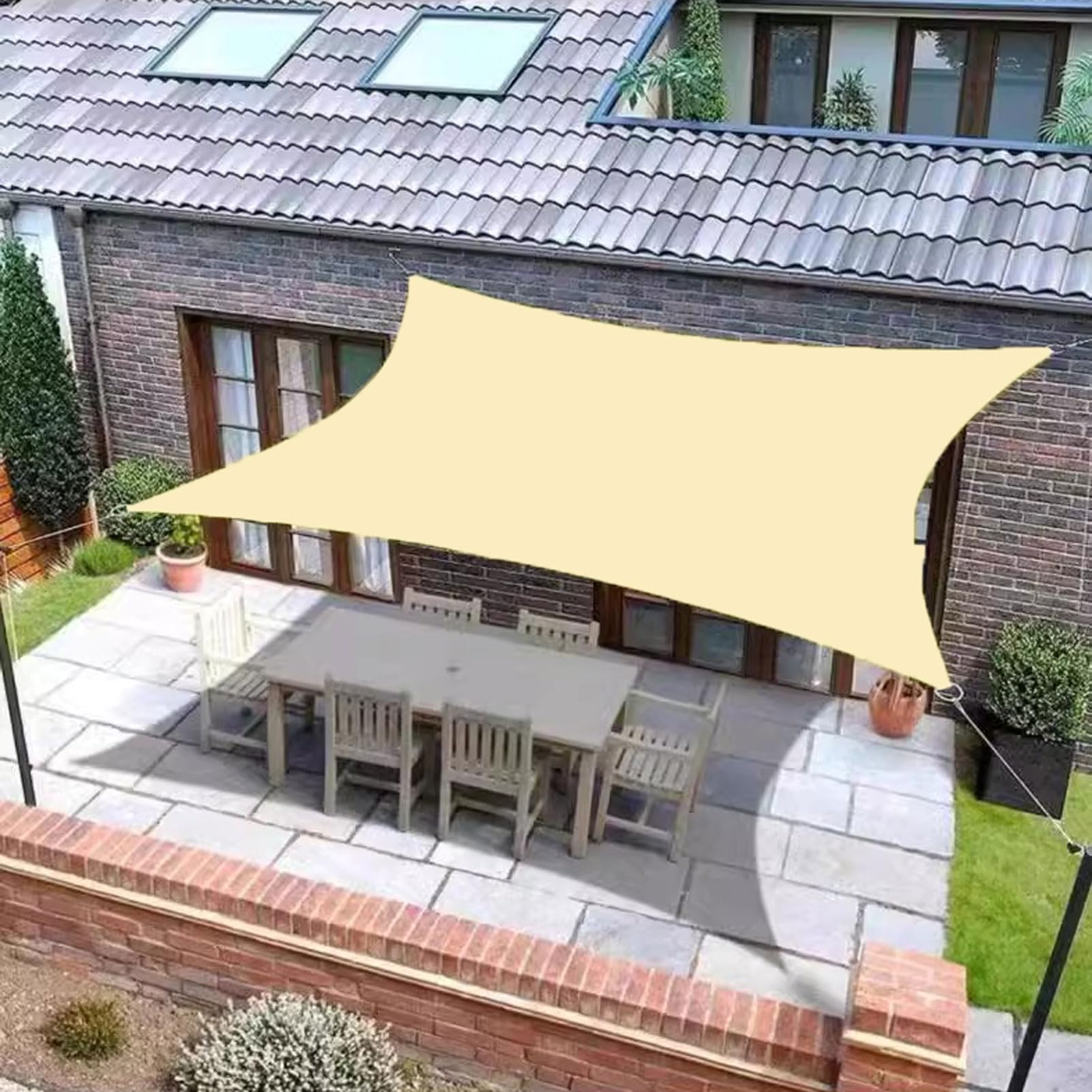 Wodoodporny kwadratowy baldachim - ochrona przed promieniowaniem UV na balkon, patio i do ogrodu - zewnętrzny taras i osłona tarasu marki Tpolin Design
