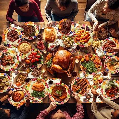 Miniatura 6 de TURNMEON Juego de 150 platos y servilletas de Acción de Gracias con 50 platos de papel, 50 platos de postre y 50 servilletas para suministros de