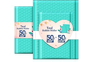 Teal Bubble Mailers 4x8" - Perfect for Small Business Packaging