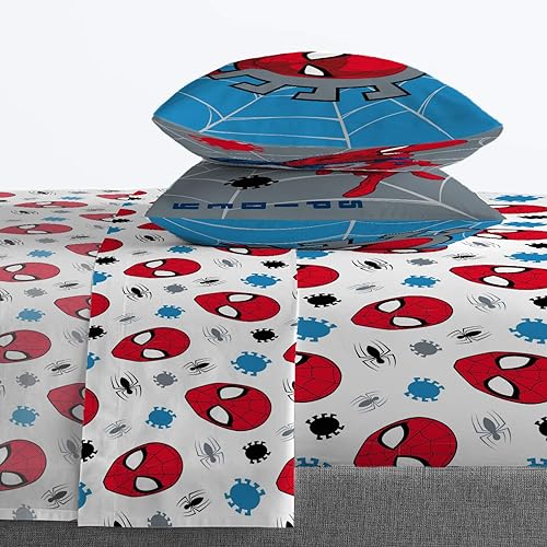 Miniatura 7 de Jay Franco Spiderman Burst and Spidey Faces - Juego de ropa de cama matrimonial de 10 piezas