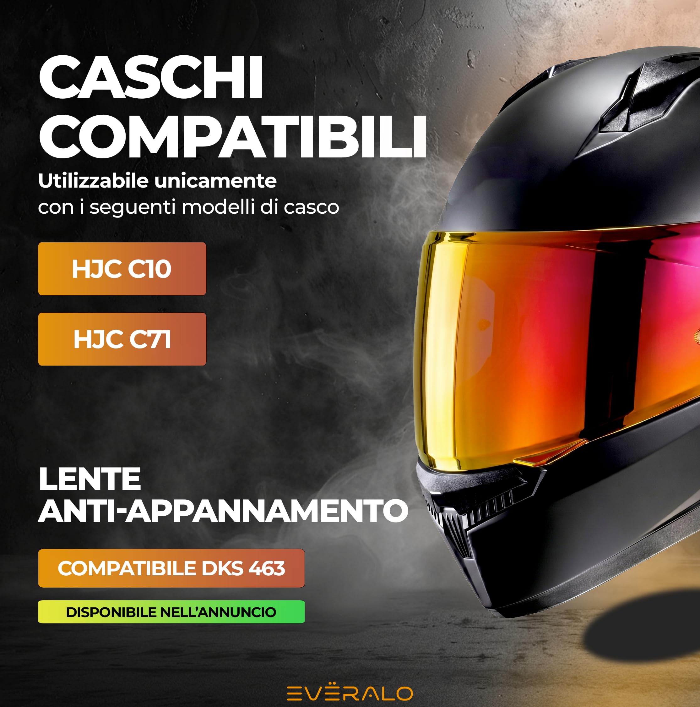 Visiera Compatibile con HJC C10 - C71 - HJ34P (Rosso Cromo)